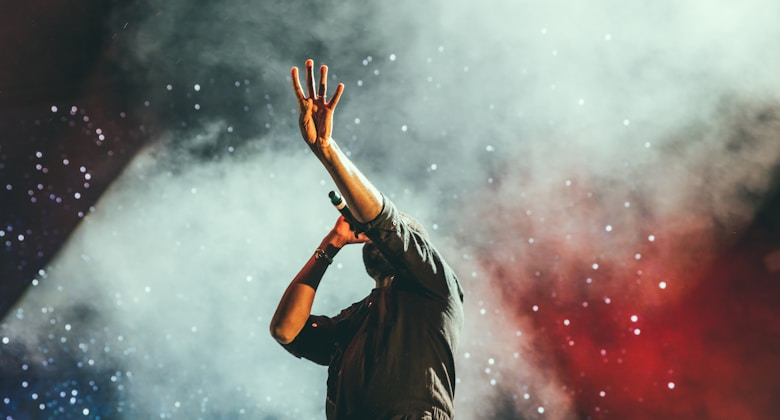 Vintage microphone in recording studio